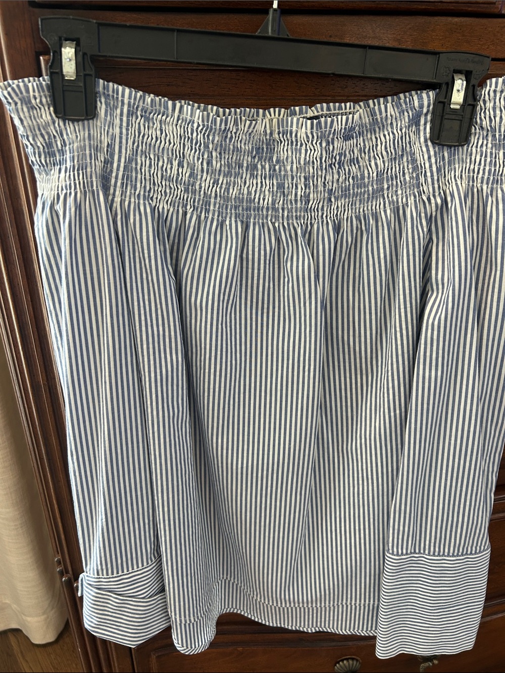 Tommy Hilfiger Blue and White Striped A-Line Skirt